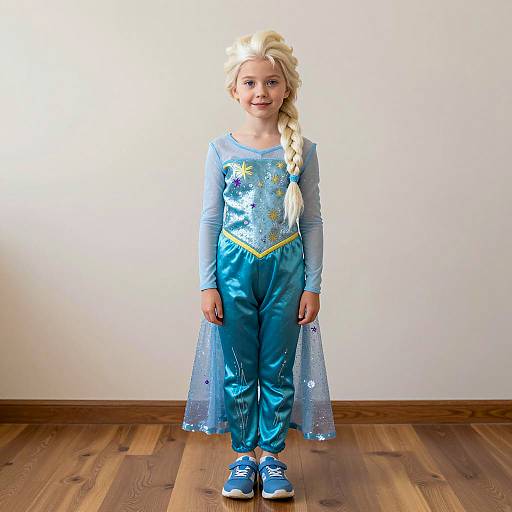 Realistic Kid in Elsa Costume Photo