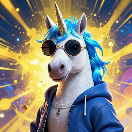 Electrified Unicorn in Streetwear