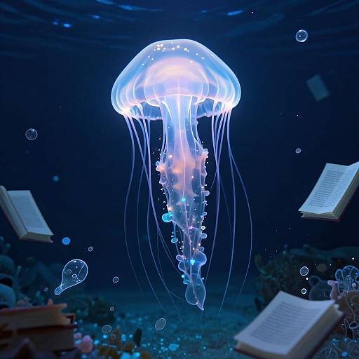 Ethereal Bioluminescent Jellyfish Realm