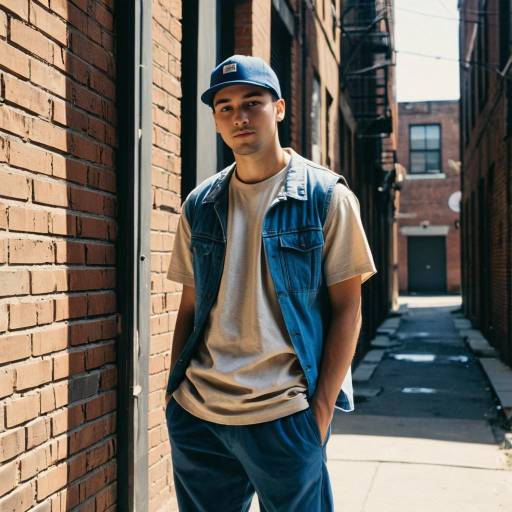 Young man posing in urban alley
