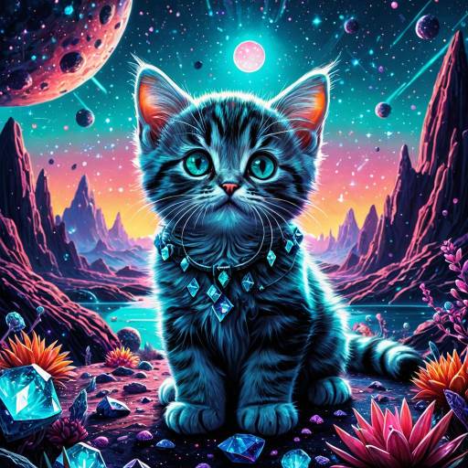 Extraterrestrial Kitten on Alien Asteroid