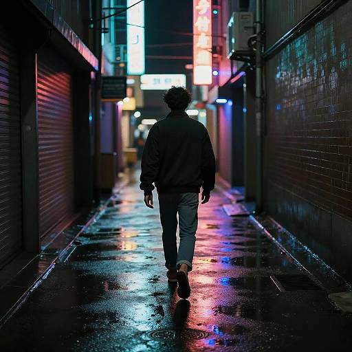 Cyberpunk Alleyway Night Walk