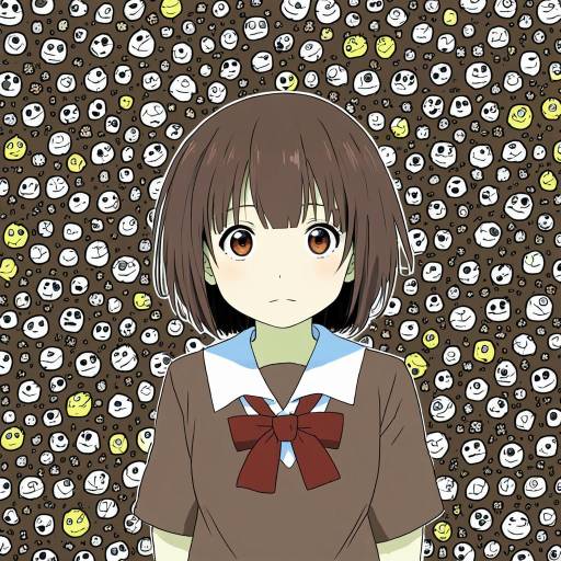 Illustration of Aioi yuuko, nichijou in the style of Batta (ijigen debris)