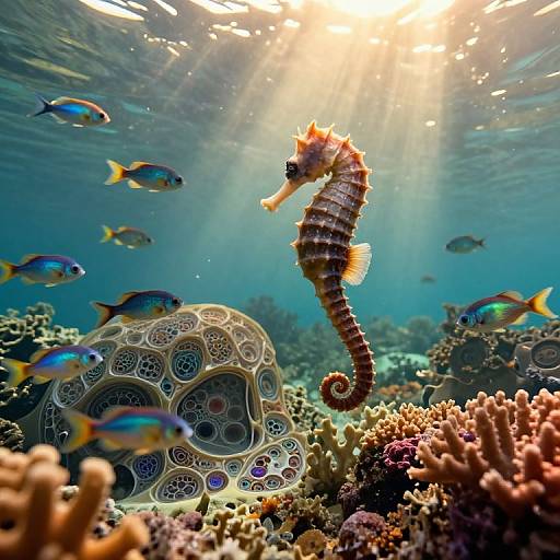 Serene Underwater Seahorse Scene