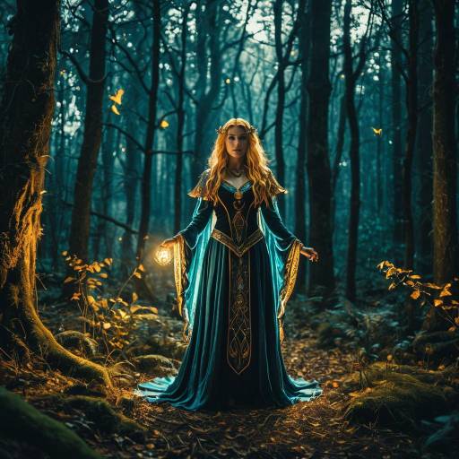 Magic Sorceress in Enchanted Forest