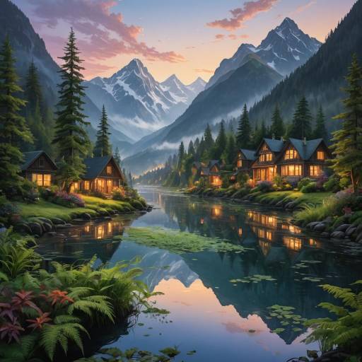 Serene Mountain Landscape at Dawn Serene Mountain Landscape at Dawn