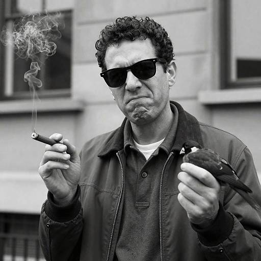 Moody Portrait of a Man with Cigar
