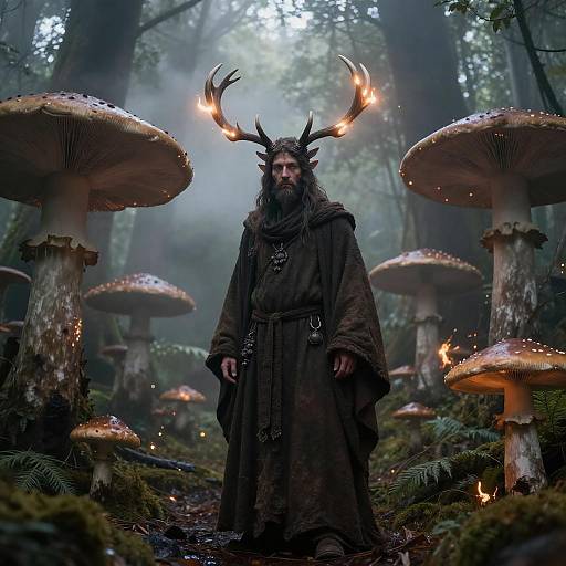 Enchanted Portrait of a Forest Druid