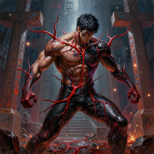 Neon Vascular Nightmare: Beksinski Fighter