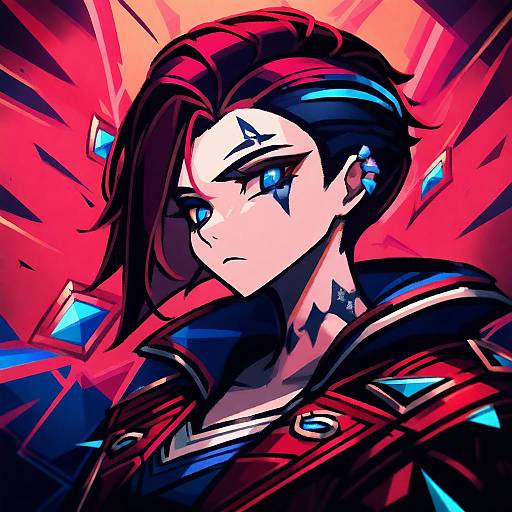 Illustration of Arcane vi, league of legends in the style of Makaroll