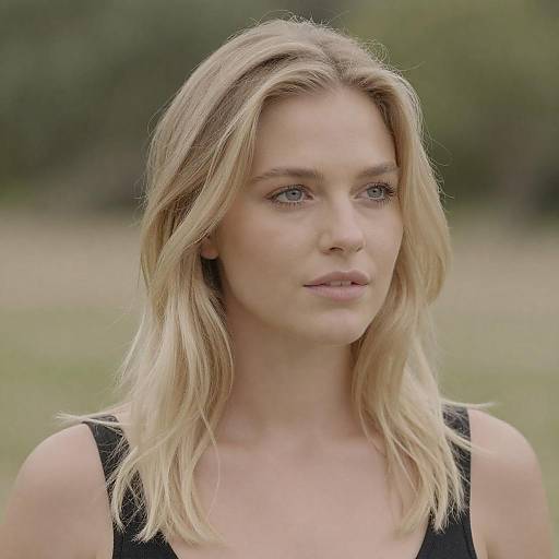 Portrait of a Blonde Woman Outdoors