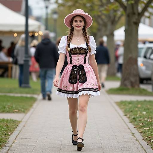 Oktoberfest Woman in Pink Dress