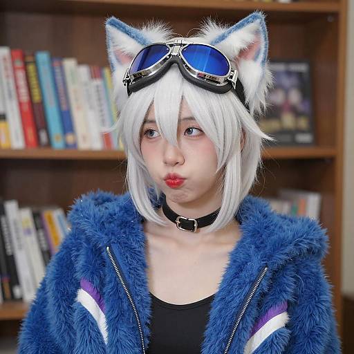 Stylish Asian Woman with Cat Ears