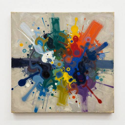 Vibrant Blotch Art with Abstract Forms