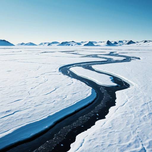 Icy Tundra with Winding Frozen River