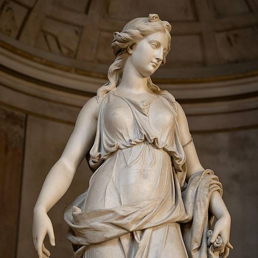 Detailed Woman Statue with Architecture