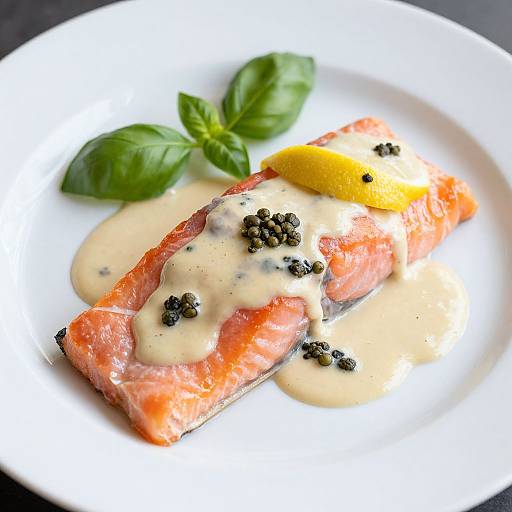 Elegant Salmon with Lemon Basil Sauce