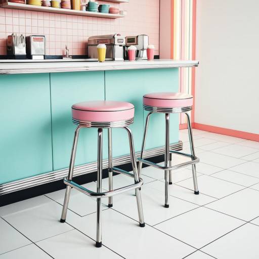 1960s Diner Counter Stools in Pastel Colors