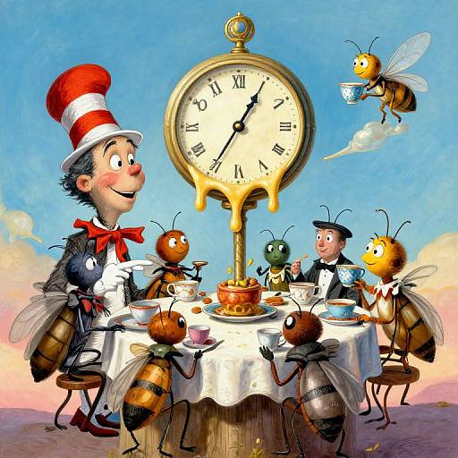 Cartoon illustration of Dr. Seuss's 