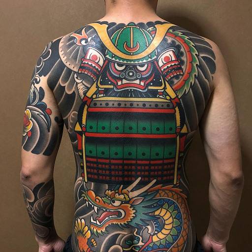 Colorful Traditional Japanese Tattoo Design