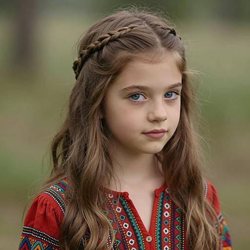Young Girl with Boho Braided Half Updo