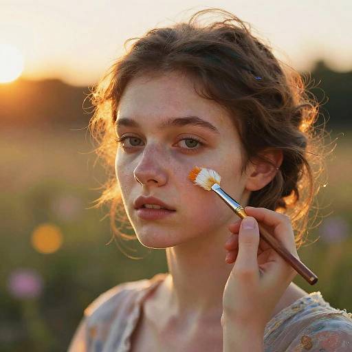 Impressionist Portrait with Warm Bokeh