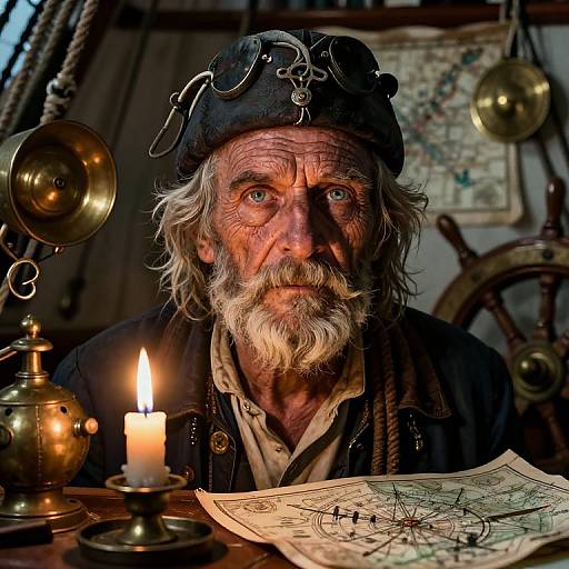 Hyper-Realistic Aged Sea Captain Portrait