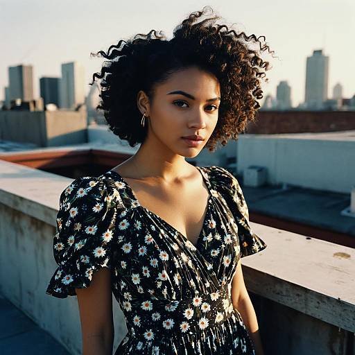 Chic Twist Out Hairstyle on Rooftop