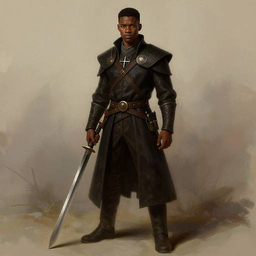 Elegant Young Black Dwarf Rogue Mage