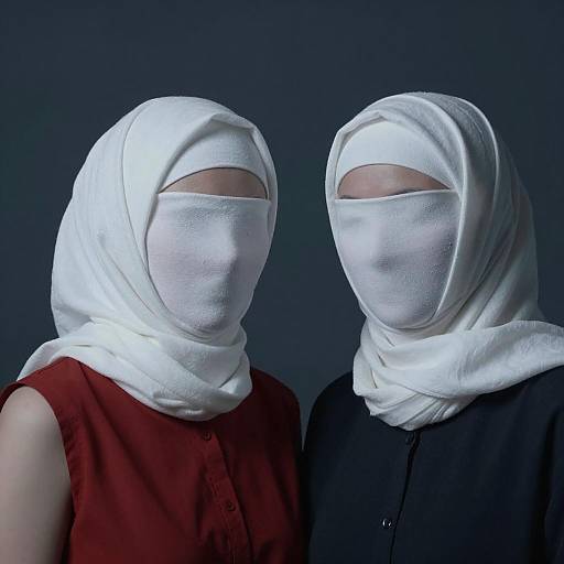 Mysterious Duo in Headscarves