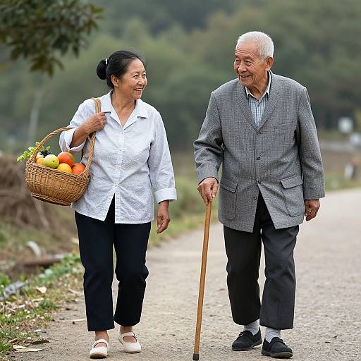 Elderly Couple in Traditional Attire
