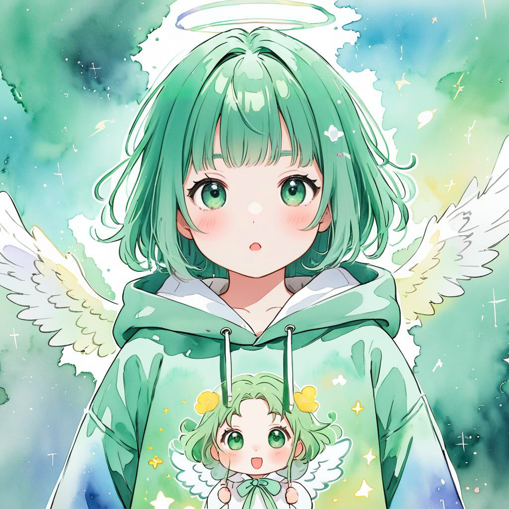 Astonished Student in Angelic Outfit