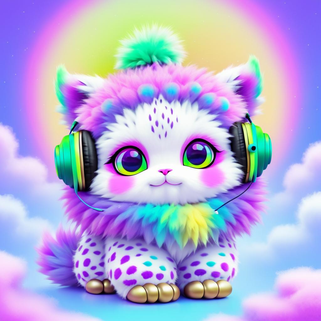 Vibrant Fluffy Creature in Digital Art