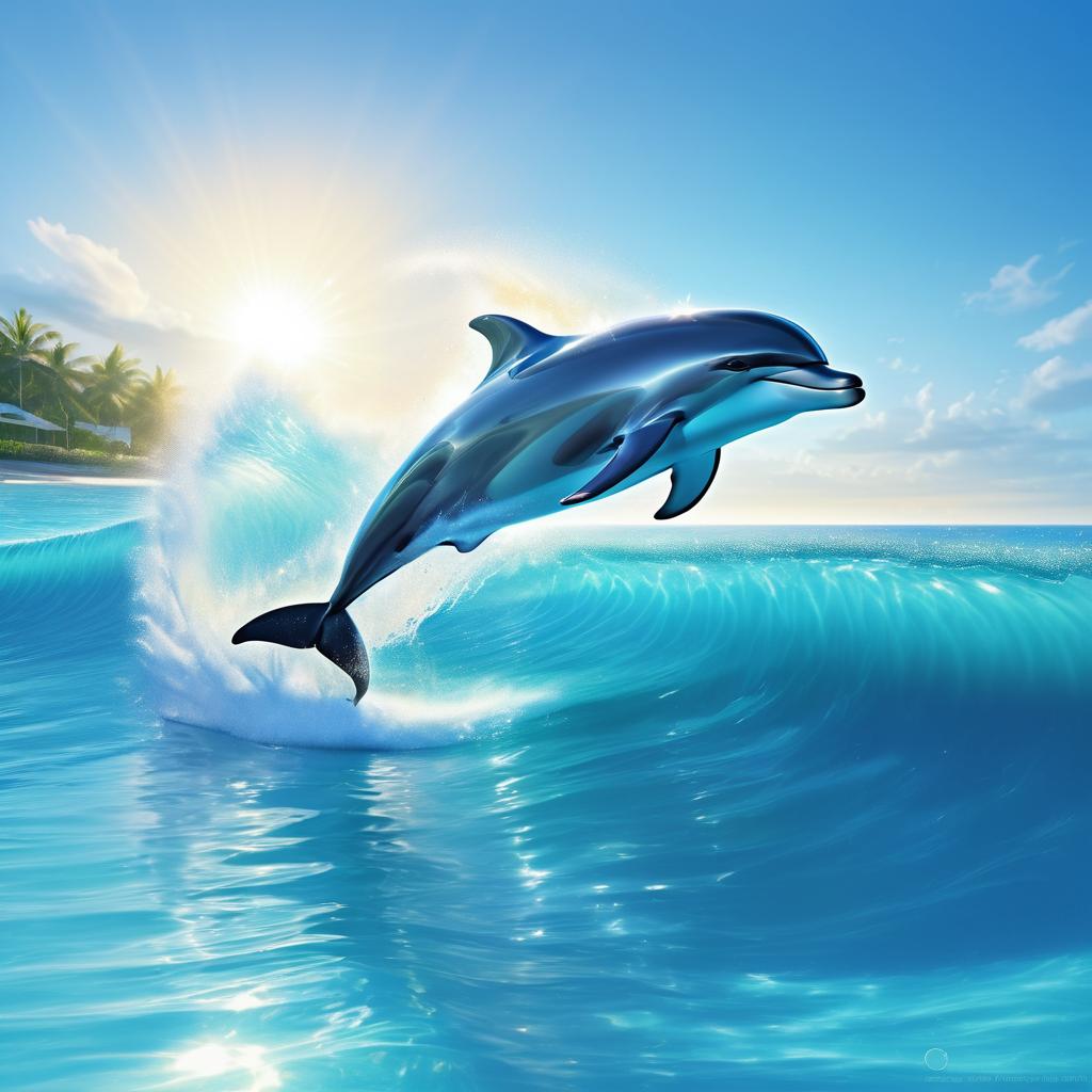 Playful Dolphin in Tropical Ocean Scene