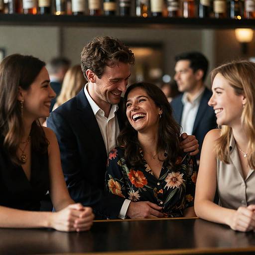 Laughing Couple in a Bar Setting