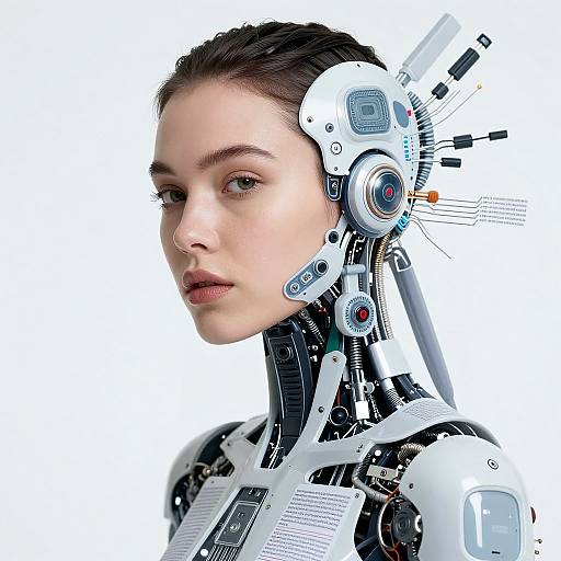 Futuristic Cybernetic Woman Portrait