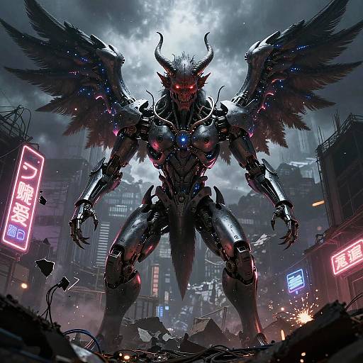 AI Demon in Dystopian Ruins