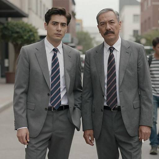 Two Men Smoking on City Street