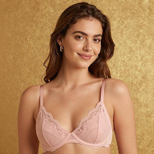 Portrait of a Young Woman in Pink Lingerie