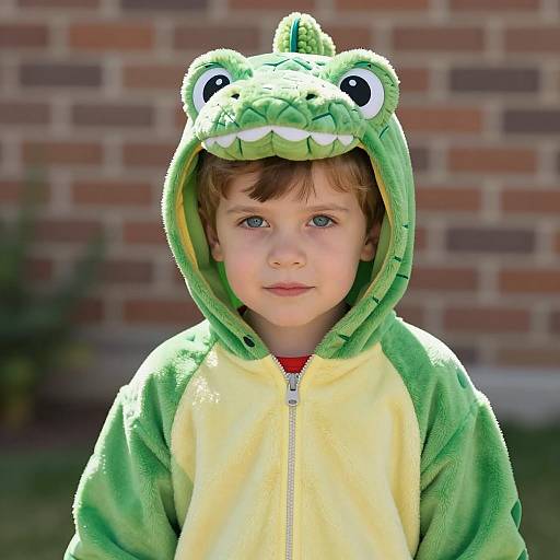Adorable Boy in Snakeskin Costume Portrait