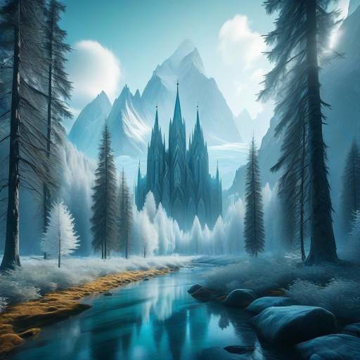 Dreamy Forest with Glacial Cathedral View