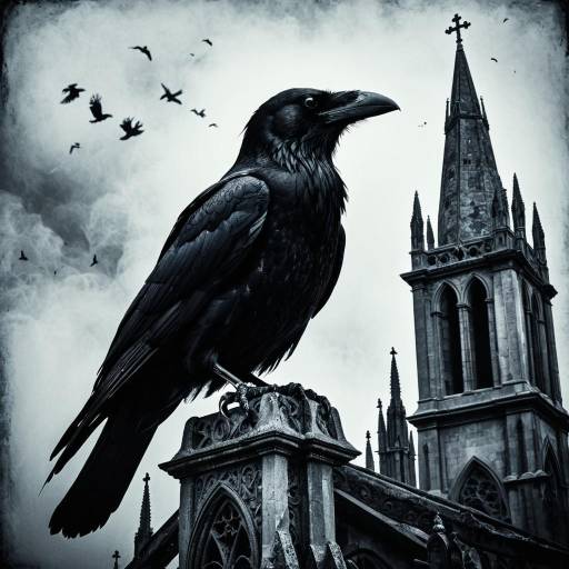 Raven on Gothic Cathedral