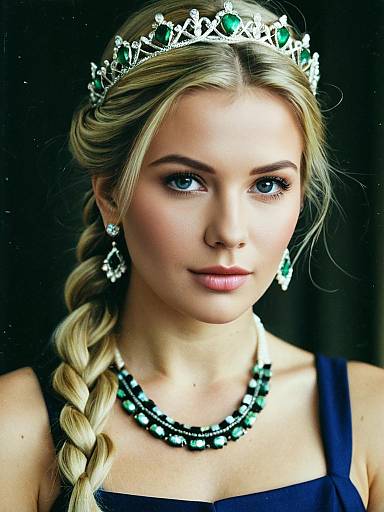 Realistic Blonde Braid Hairstyle Portrait