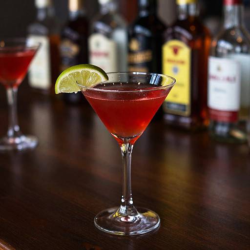 Vibrant Red Martini Cocktail Close-Up