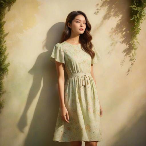 Delicate Floral Dress in Soft Sunlight