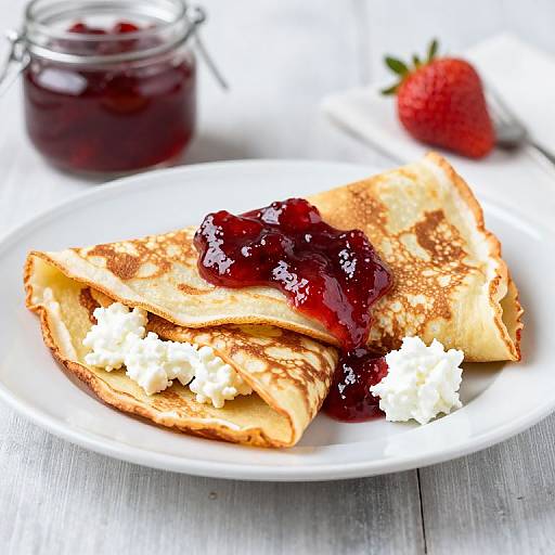 Delicious Crepes with Cheese and Jam