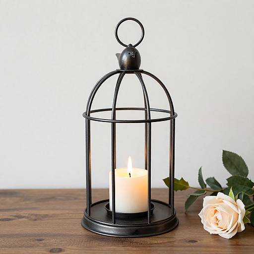 Vintage Metal Birdcage Candle Holder