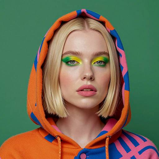 Vivid Portrait of a Fashionable Woman