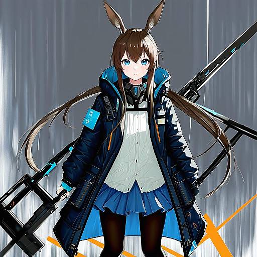 Illustration of Amiya (guard) (arknights), arknights in the style of Yujup