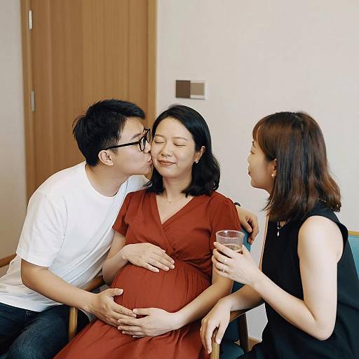 Heartwarming Family Moment in Soft Light